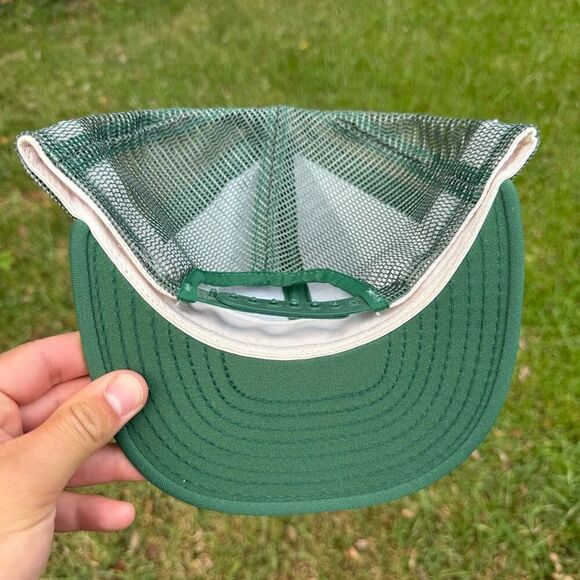 Vintage Miami Hurricanes AJD Lucky Stripes Mesh Trucker Snapback Hat - Picture 3 of 5